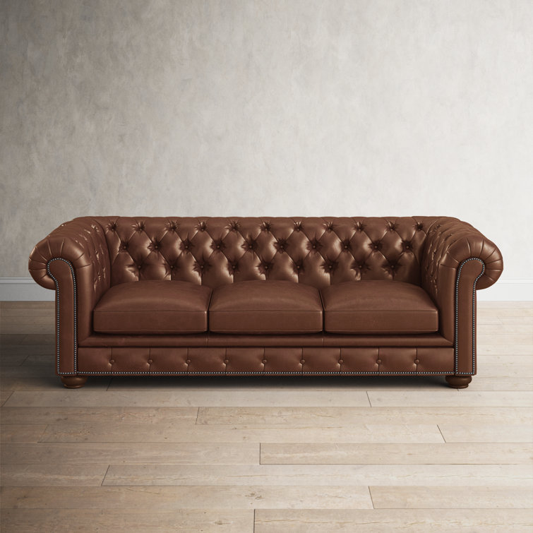 Birch Lane™ Freddie 95'' Leather Sofa & Reviews | Wayfair